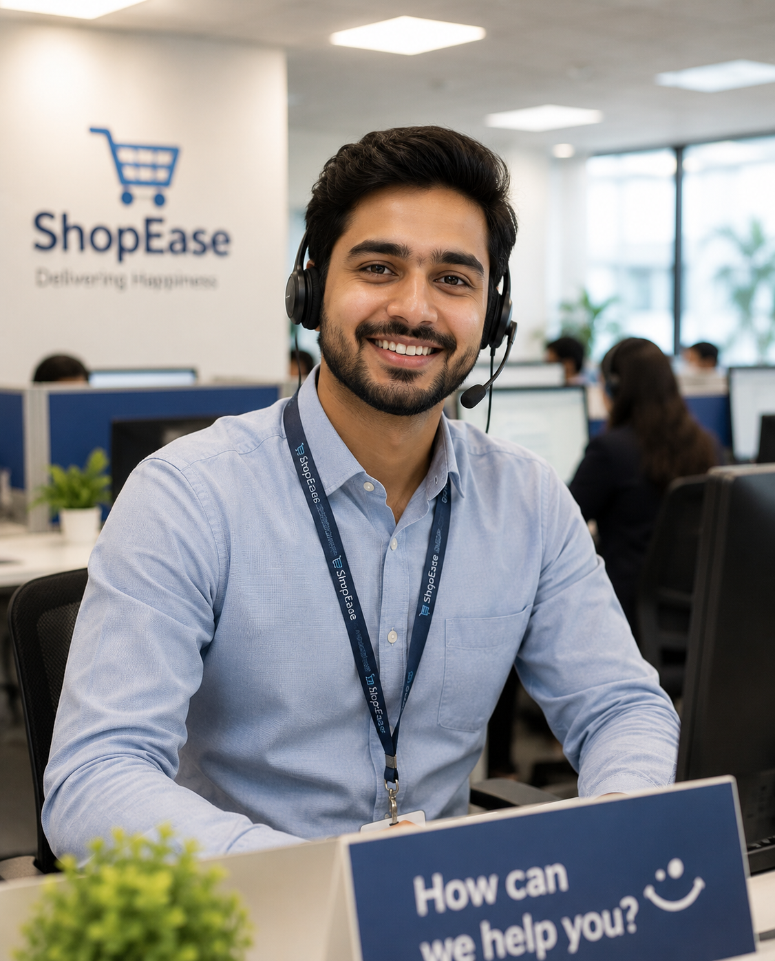 Indian male ecommerce customer agent